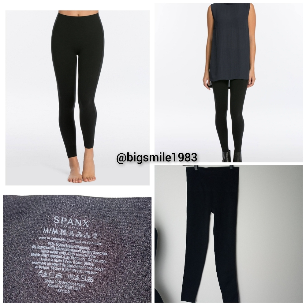 SPANX BLACK LEGGINGS WOMEN'S SZ M